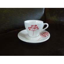 KC-00020 Haonai fábrica directa de porcelana de café, conjunto de café de porcelana blanca